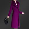 Autumn and Winter Woolen Coat Women's Mid-length Fur Collar Single-sided Cashmere Coat