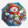 1pc Christmas Snowman Automatic Opening Folding Umbrella - 8 Bone Iron Frame, Portable Design for Fans, Travelers, Daily Use, Festive Gift.SS095