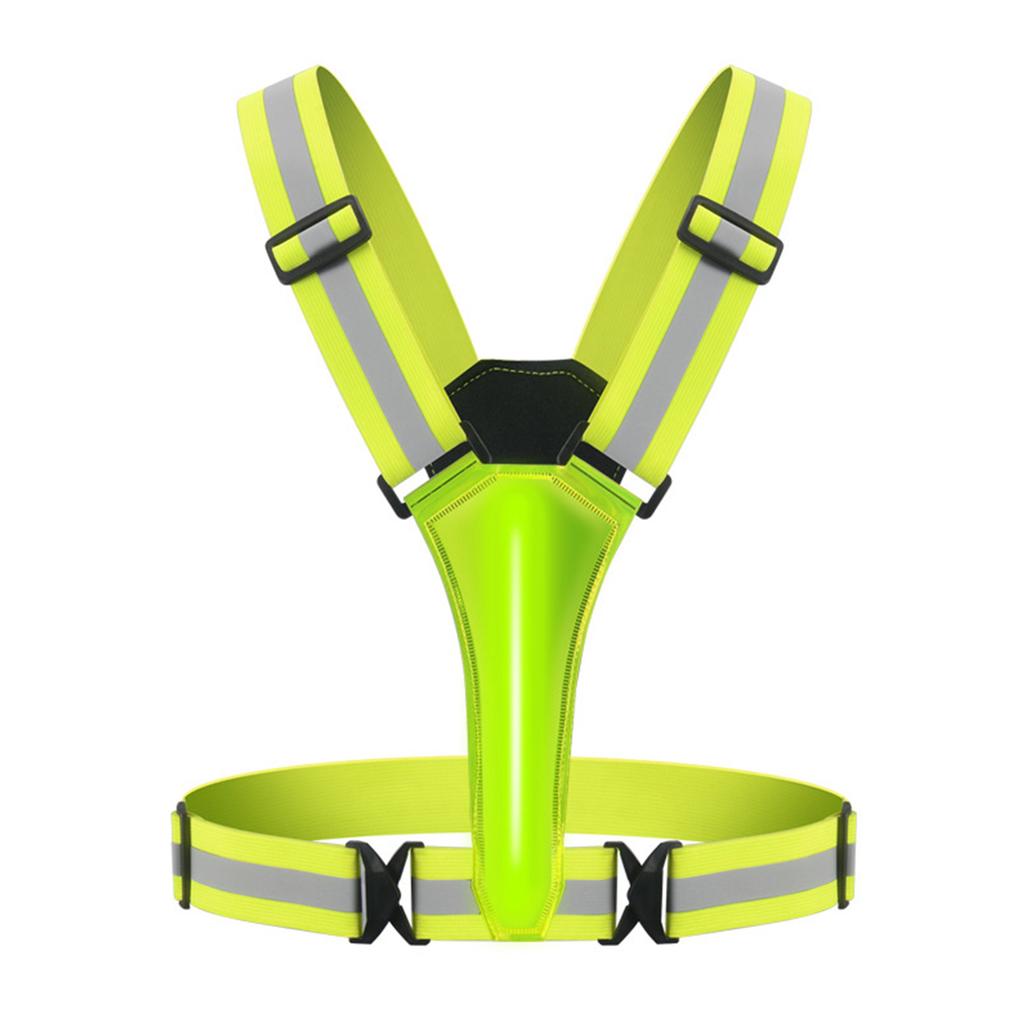 Led Reflective Running Vest Light with Strap High Visibility Up to 300m Elastic Fabric for Adults Kids