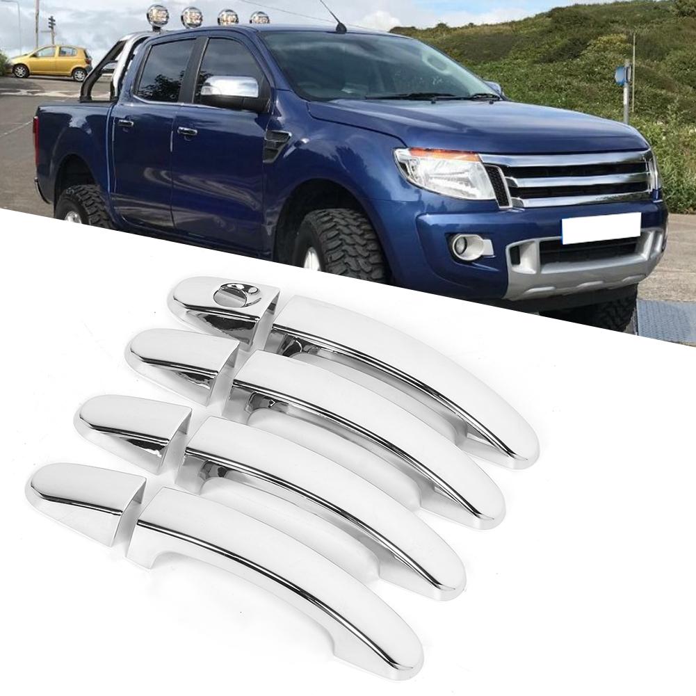 8pcs Car Outer Door Handle Trim Chrome Cover Fit for Ford Ranger T6 2012?2016