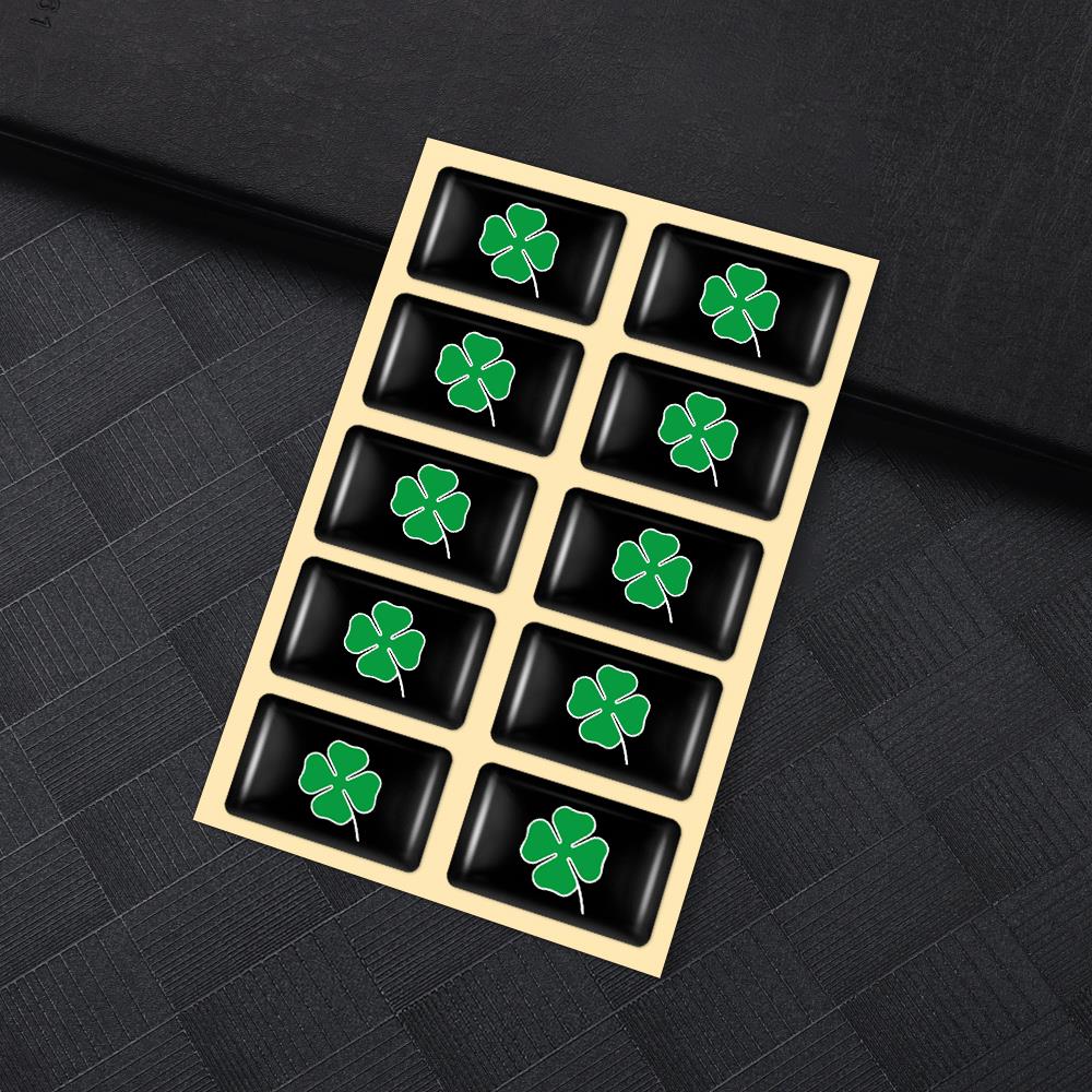 3D Epoxy Four Leaf Clover Badge Stickers Car Steering Wheel Dashboard Sticker For Alfa Romeo156 159 Giulietta Stelvio Gta Giulia pgi231