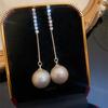French pearl oval shell earrings white flower high-end stud earrings fashion temperament light luxury earrings women