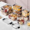 Floral Tea Box: Airtight 460ml Plastic Container with Four Compartments for Fresh, Food-Grade Storage.
