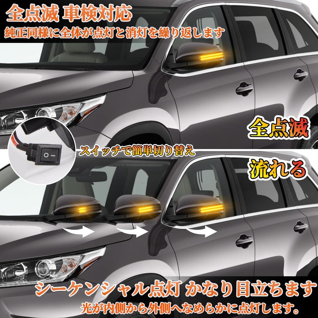 POPMOTORZ Sequential Side Mirror Turn Signals for 20 Series Vellfire 20 Vanguard 30 Noah 70 Estima 50 Estima Hybrid 20 RAV4 30 Series with Flowing