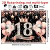 2D 18th Birthday Backdrop with Champagne, Balloons & Confetti for Teens