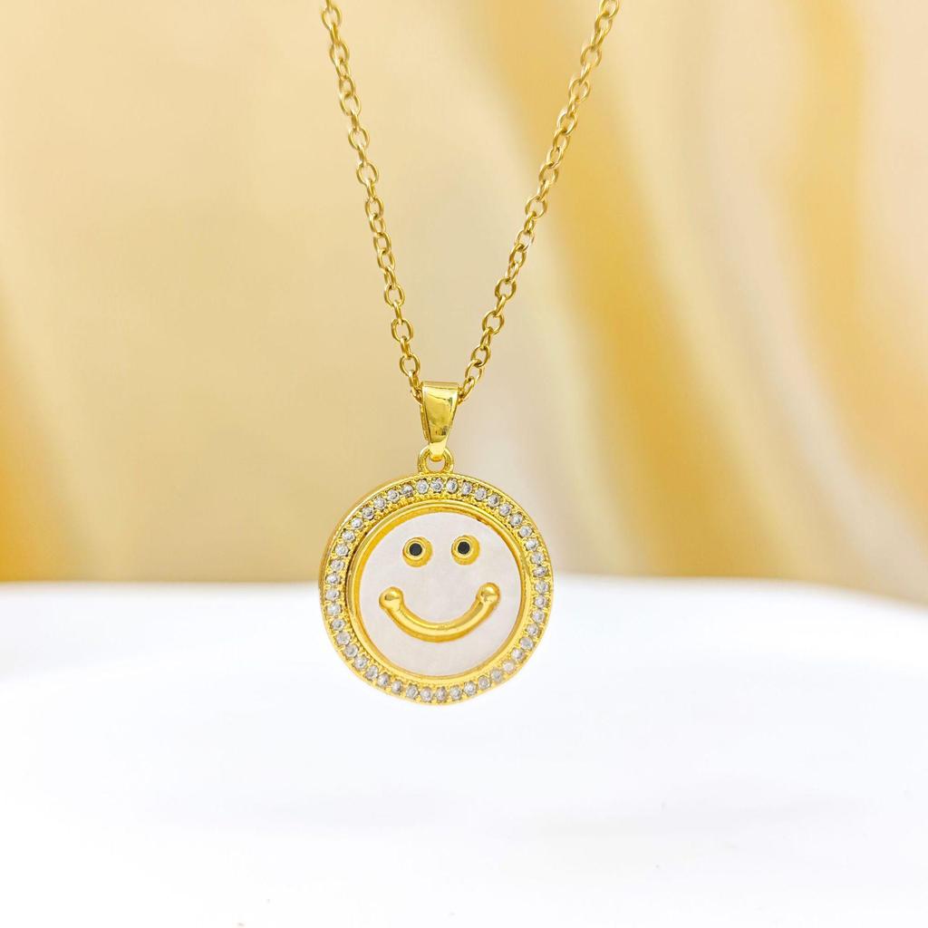 European Bestseller: Zirconia Smile Face Necklace for Women - Luxurious, Versatile, and Elegant.