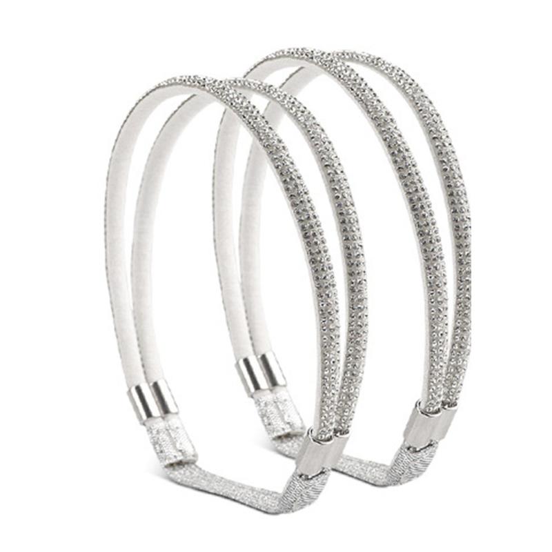 2Pcs Rhinestones High Heel Adjustable Shoe Belt for Women Antiskid Ankle Support Straps with Elastic Band Shoe Straps