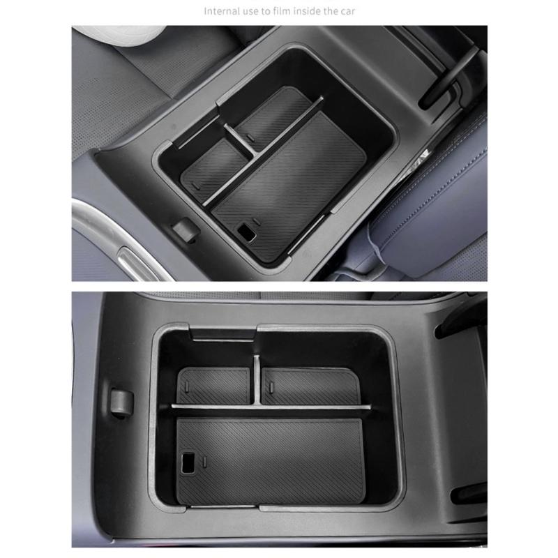 ABS Car Armrest Storage Box Organizer with Antislip Base for Noise Reduction Perfectly Fit Design Easy Installation