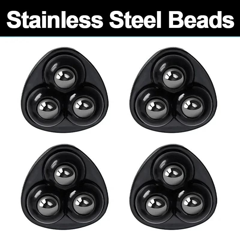 4/8 Stück Mini-Lenkrollen, selbstklebend, universelles Edelstahl-Lenkrad, 360°-Drehscheibe für Möbel, Schrank, Müll