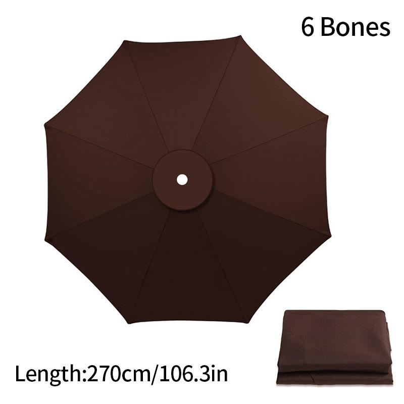 Outdoor Umbrella Replacement Covers 6/8Bones Waterproof Umbrella Cloth Beach Shed Awning Replaceable UV Protection Parasol