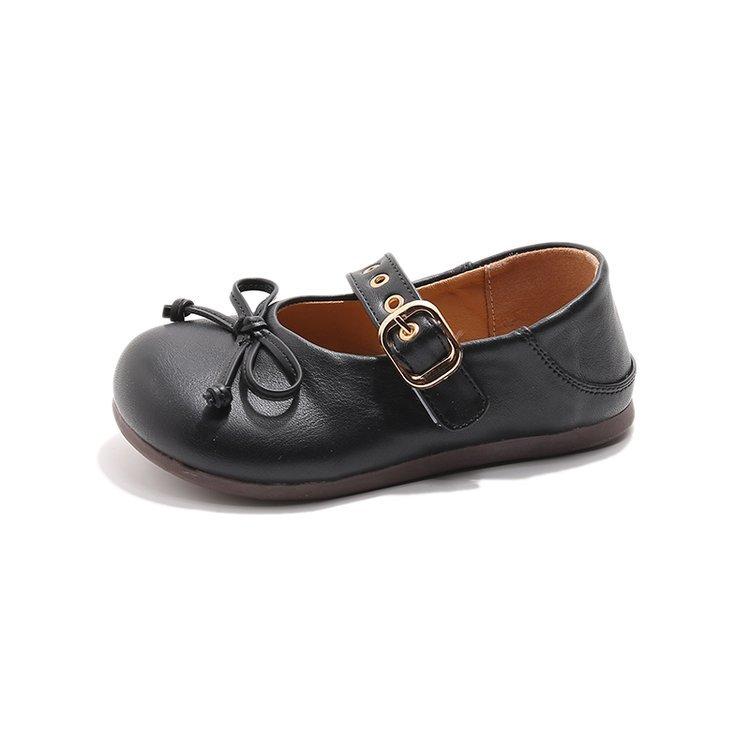 Korean version of girls' shallow mouth small leather shoes soft soles, foreign style girls' princess shoes soft soles, grandma shoes, children's singl