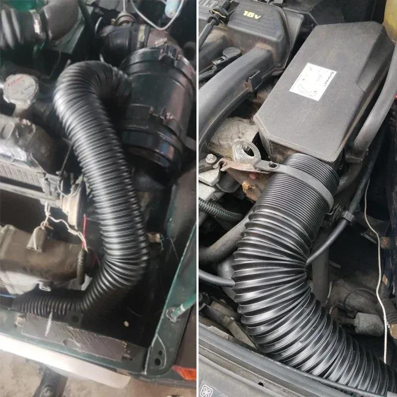 1Pc 51/63/76mm Car Air Filter Intake Pipe Steel Wire Corrugated Telescopic Duct Hose for Engine