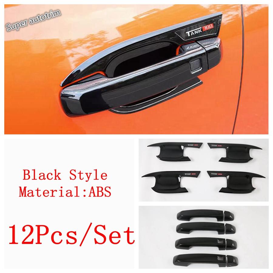 Door Handle Bowl Decoration Protector Cover Trim For Great Wall GWM WEY TANK 300  - 2025 Chrome Black Accessories Exterior