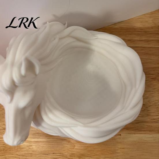 Desk Accessory Bowl White Horse Key Bowl, 3D Printed Decorative Dish, Holder Unique Container for And Jewelry Storage, Entrance Cabinet Desktop