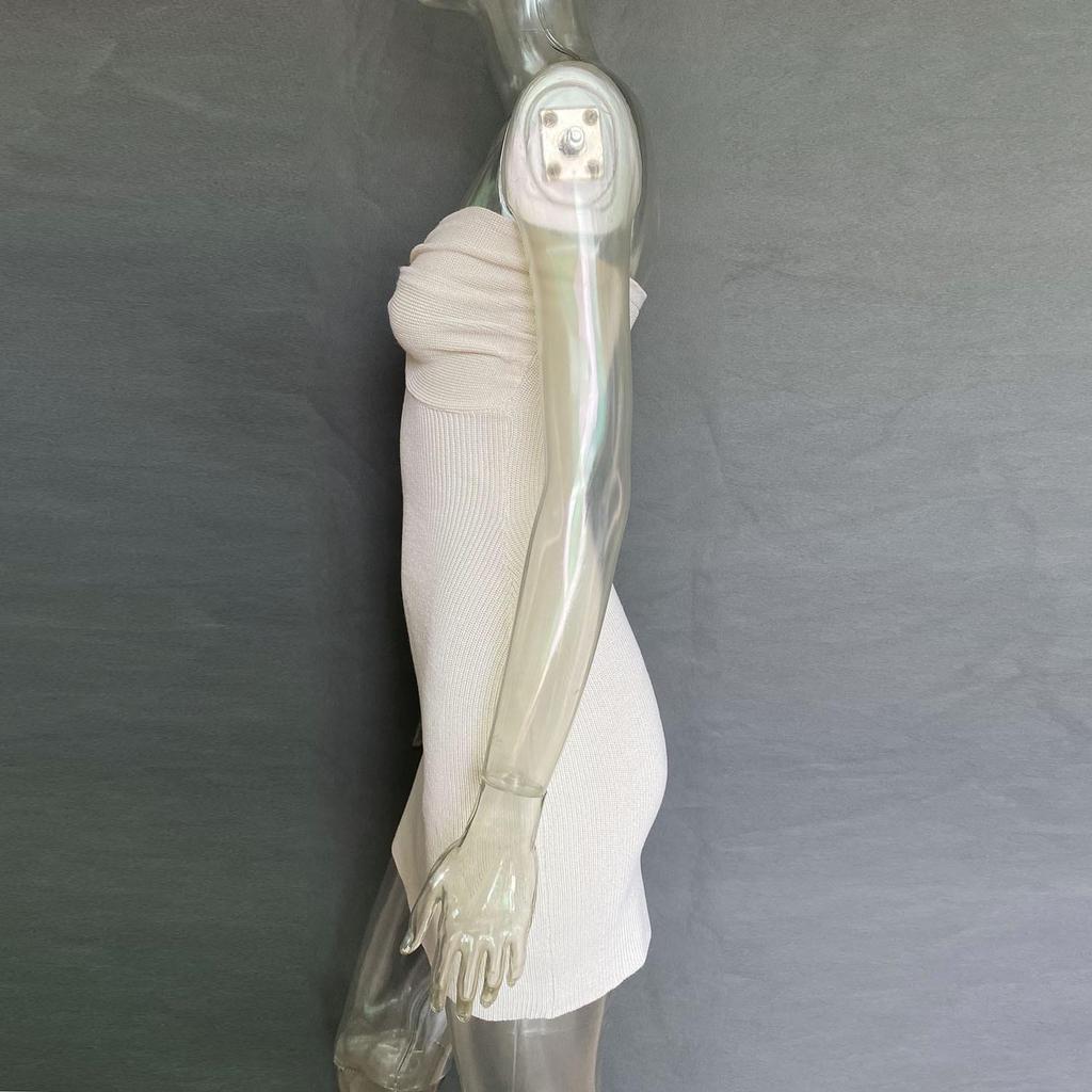 Spring/Summer 2022 Slimming High-Stretch Knitted Strapless Dress