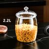 2.2/3.8/6.5L 1pz Barattolo per Farina Cereali Caramelle & Biscotti Contenitore in Plastica Duro e Liscio con Coperchi Trasparente Ermetico per Conservazione Alimentare