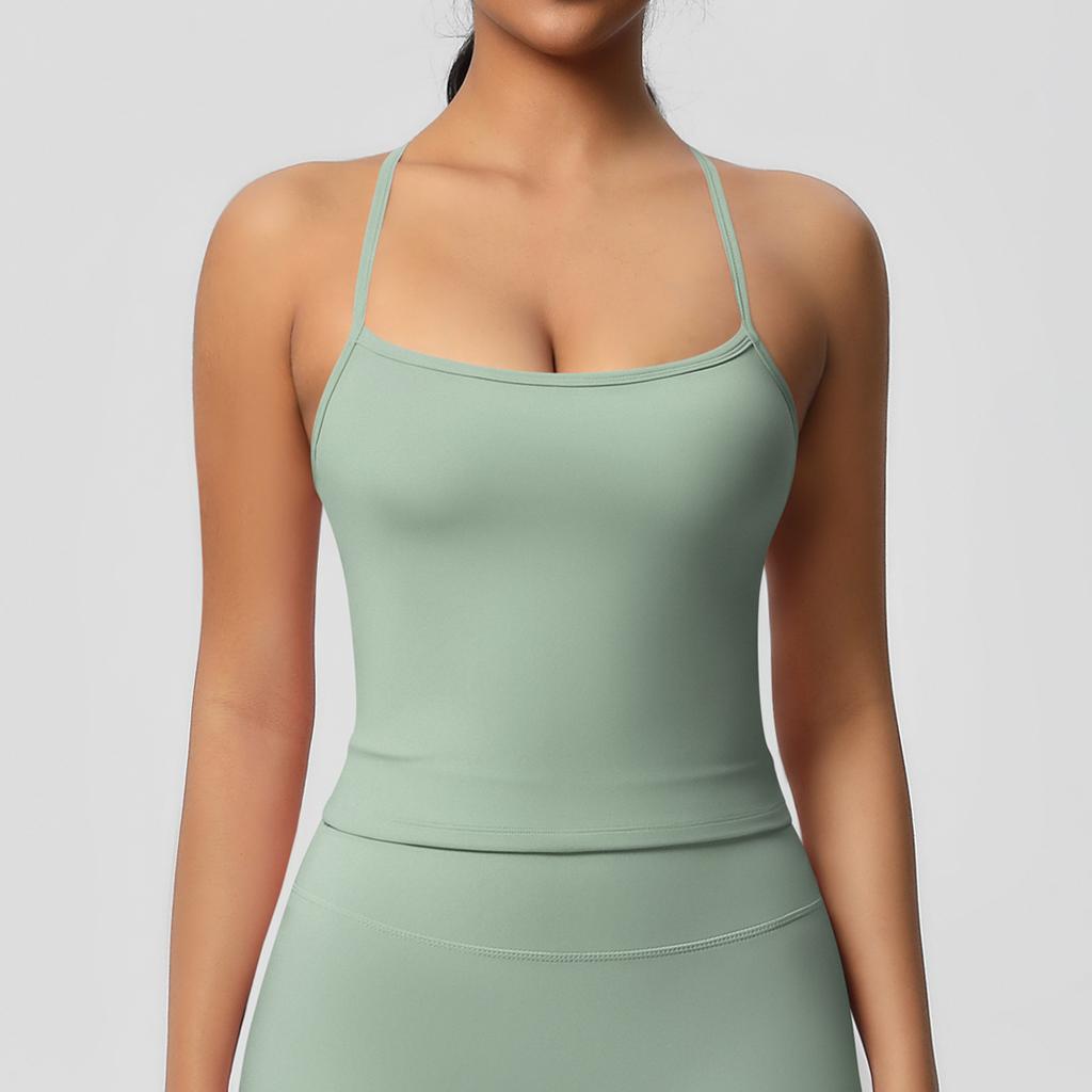 Double Sided Brushed Solid Color Tight Back Long Sports Bra, Running Fitness Yoga Suit, Vest For Women
