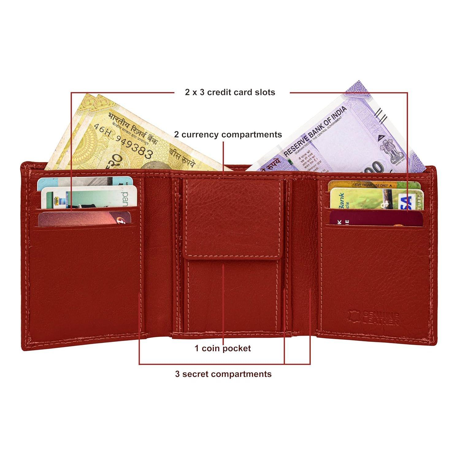 Мужской кожаный кошелек Travis Red — фото 6