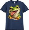 Funny Frog T Shirt Smiling Animal Graphic Tee Casual Everyday Fun Top
