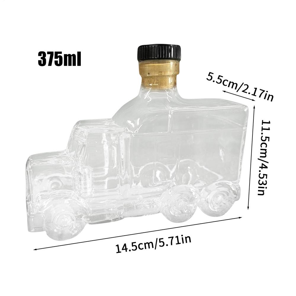 375ml Bourbon Decanter Whiskey Container Holder Half Truck Decorative Decanter with Stopper for Liquor Beer Champagne Hosting