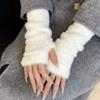 Loch Wollhandschuhe Einfarbig Lange Fingerlose Ärmel Langer Handgelenkschutz Gestrickte Warme Ärmel JK