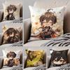 Popular Genshin Impact Zhongli Pillow Cushion Cover Throw Pillow Cover Hidden Button Durable Polyester Chair Cushion