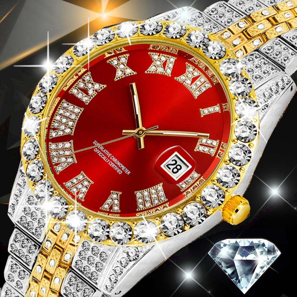 Buy Full Bling Large Diamond Watch For Men ICEDOut Hip Hop Mens Quartz