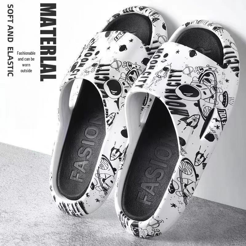 

Сандалии на толстой подошве для пар, для дома и улицы - удобные тапочки для ванной для женщин и мужчин, летний корейский стиль. Size 44/45