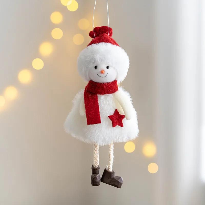 Weihnachtsdekoration Plüsch Engel Mädchen Puppe Anhänger Weihnachtsbaum Hängende Ornamente Plüsch Weihnachtsmann Schneemann Engel Anhänger Dekor Geschenk Spielzeug