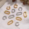  Minimalist Geometric Basic Hoop Earrings Stainless Steel 18K Gold Plated High Quality Accessory Jewelry Women Gala