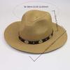 Men's Hat Summer Outdoor Sun Hat Big Edge Curled Western Cowboy Hat Mountaineering Sun Protection Hat Silver Belt Top Hat