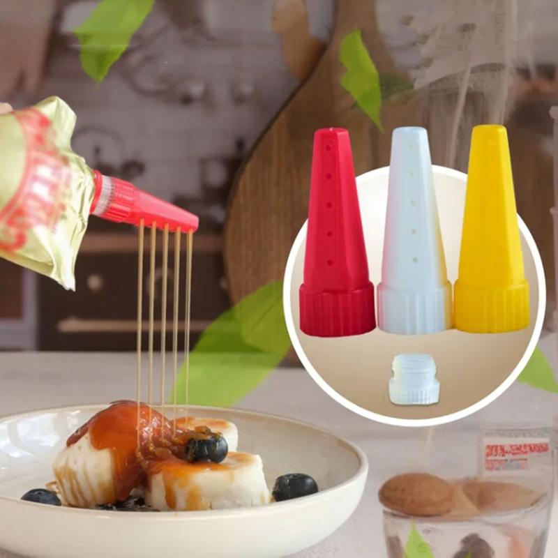 3 Pcs Salad Sauce Syrup Jam Ketchup Squeeze Bottle Nozzle Salad Dressing Dispenser Piping Tip Food Grade Pp Kitchen Gadgets