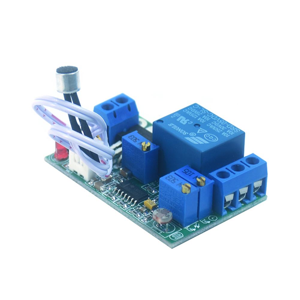 DC 7V-24V Sound Sensor Light Sensor Control 3S-60S Delay Adjustable Relay Module Delay Turn Off Switch