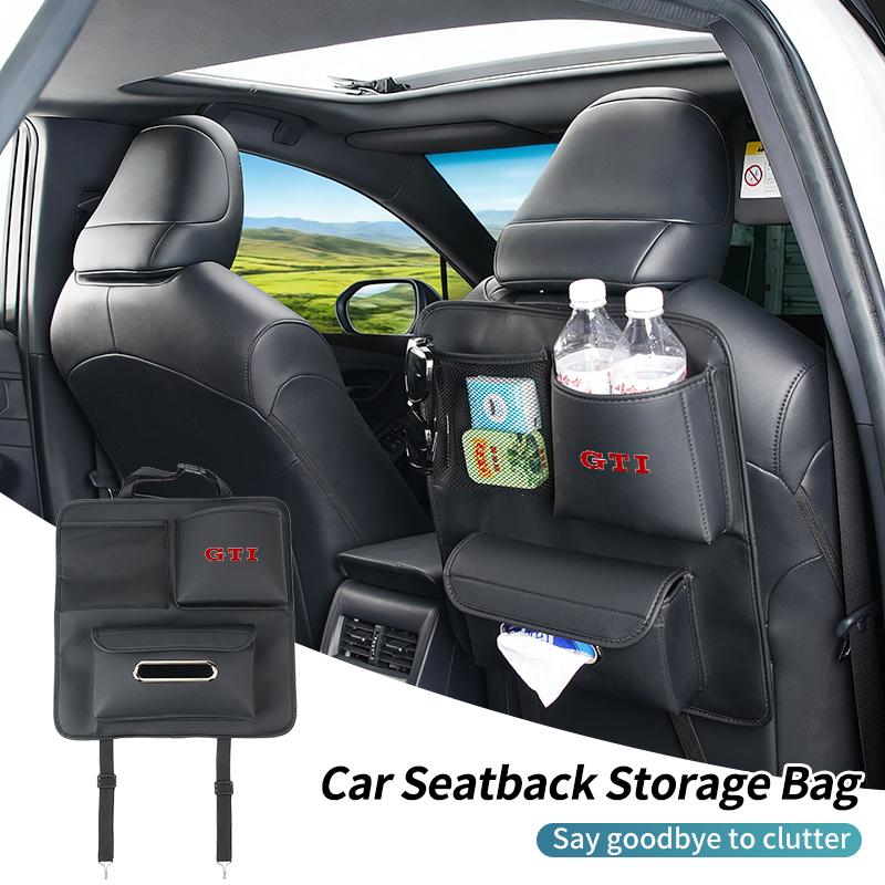 YNEPB1 Car Backseat Organizer Storage Bag Cup Holder Anti Kick Mat For Volkswagen VW GTI Passat Golf Tiguan Polo Scirocco Jetta
