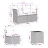 Sofa Set 5 Pcs. Beige and Cream White Poly Rattan and Steel