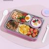 Creative Cartoon Portable Insulated Bento Lunch Box for Students - Reusable and Compartmentalized, 304 Stainless Steel.