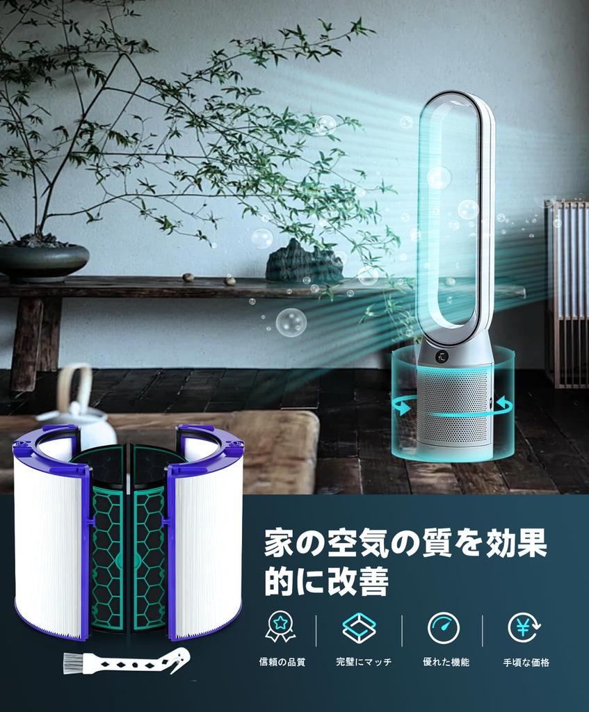MSHNE Ersatzfilterset für Dyson Air Glass HEPA-Filter Aktivkohle Kompatibel mit Dyson Pure Luftreinigender Ventilator Heizlüfter Dyson Pure Cool