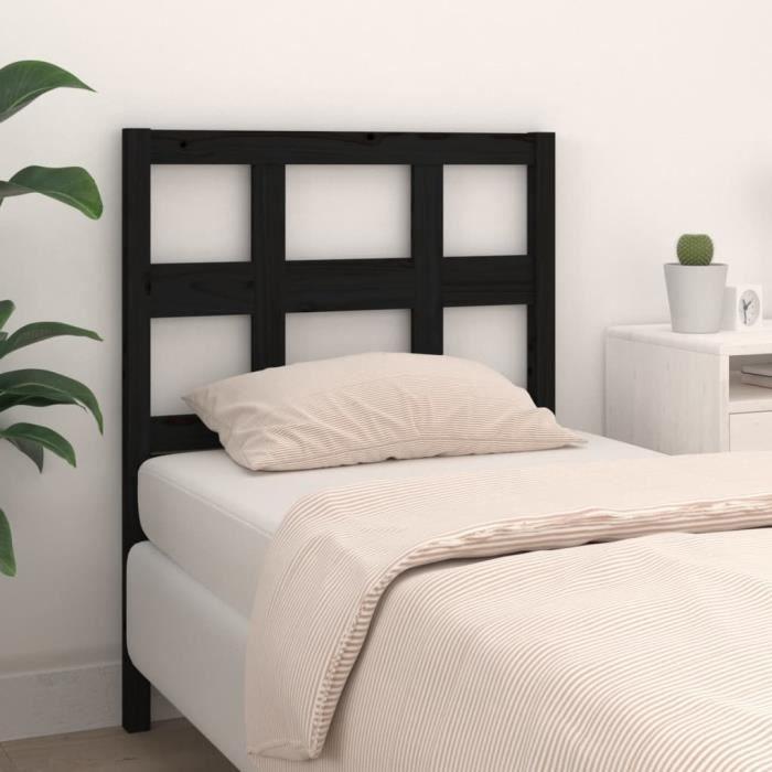 VidaXL Headboard Black 95.5x4x100 Cm Solid Pine Wood 818904