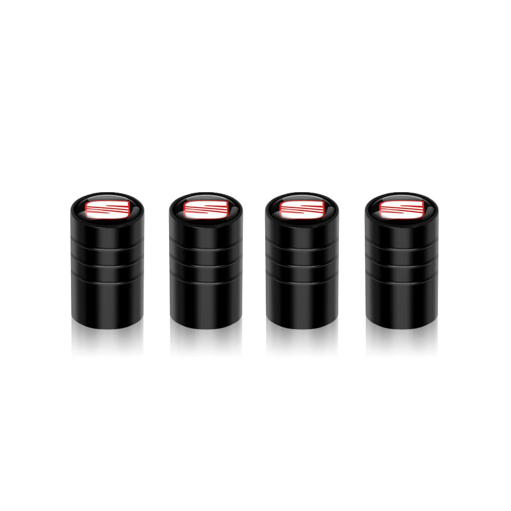 ydsh2 New 4Pcs Car Wheel Tire Valve Caps Air Stem Covers Accessories For Seat Leon FR Cupra Ibiza Altea Exeo Formula Racing Alhambra