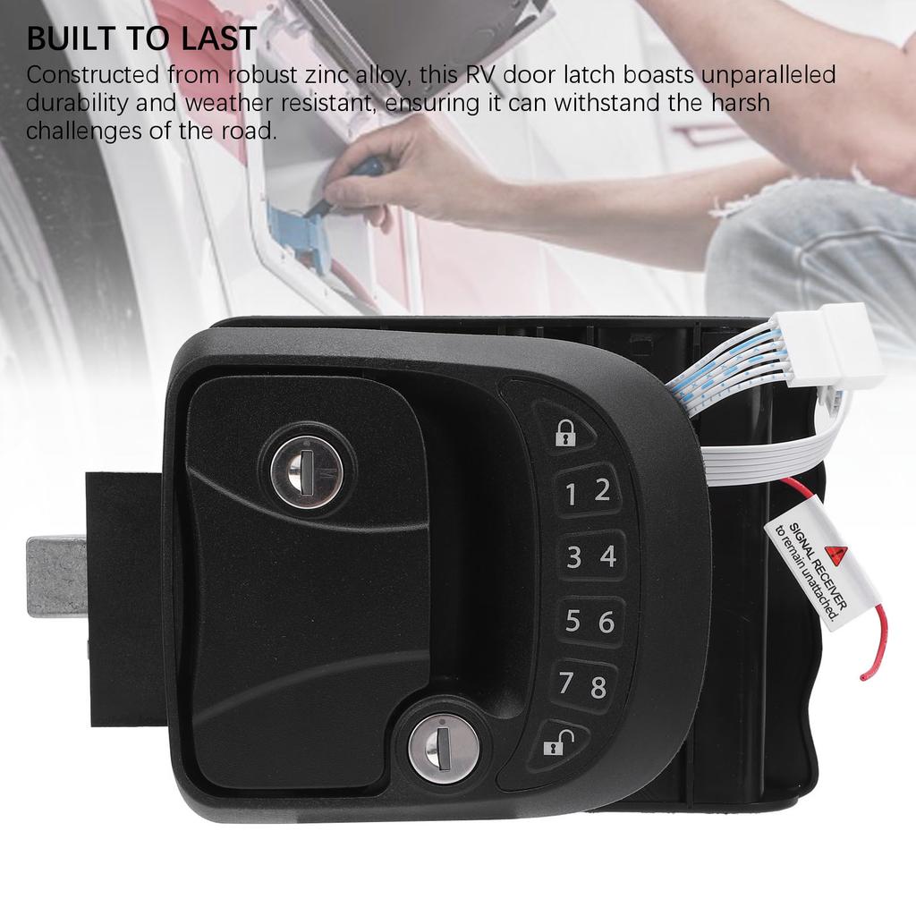 Wohnmobiltürschloss Riegel Schlüssellose Eingang Fernbedienung Tastatur Zinklegierung Anhängertürschloss für Anhänger Wohnmobile