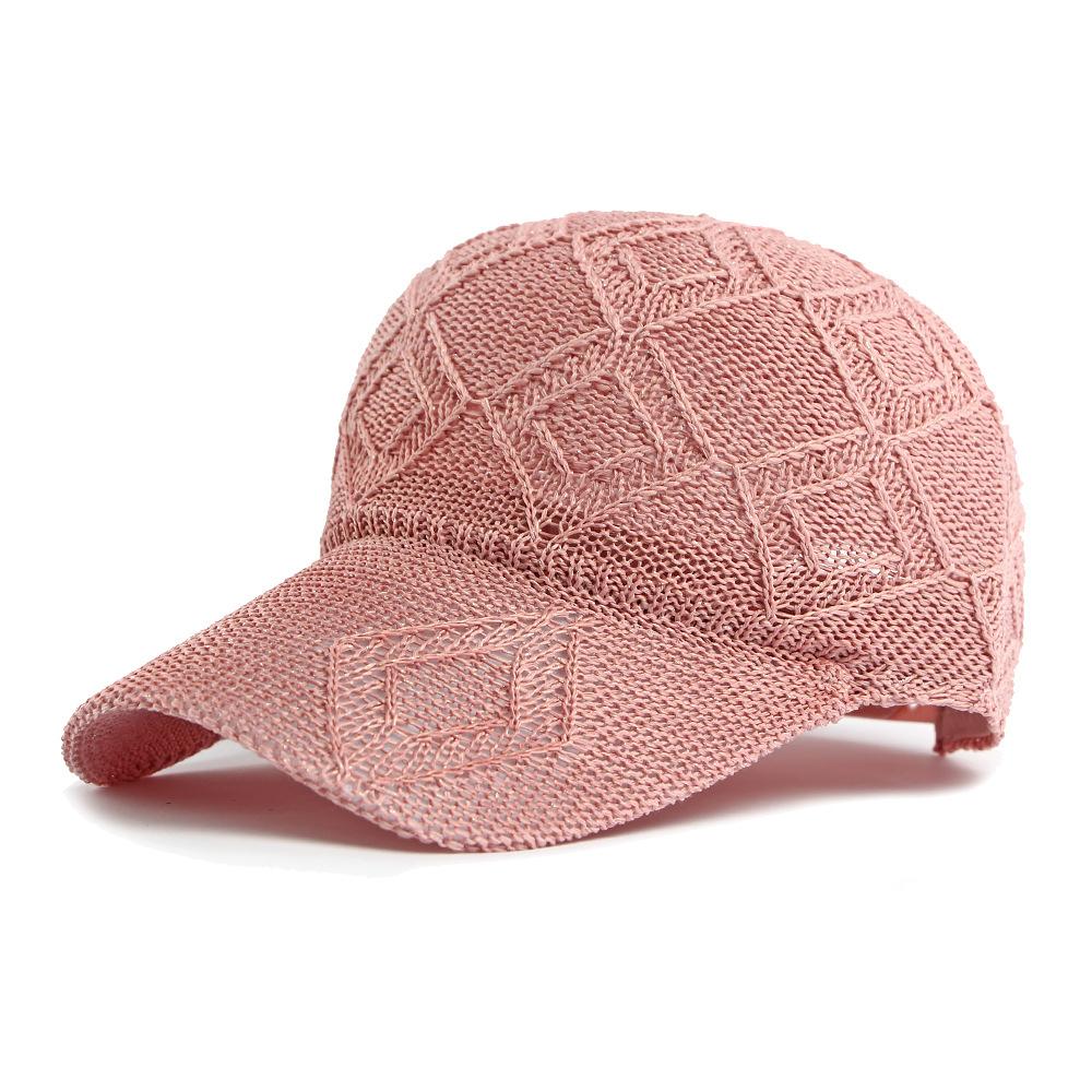 Damen Sommer Strick-Netz-Baseballkappe Atmungsaktiver Outdoor-Sonnenhut Stil Strandhut