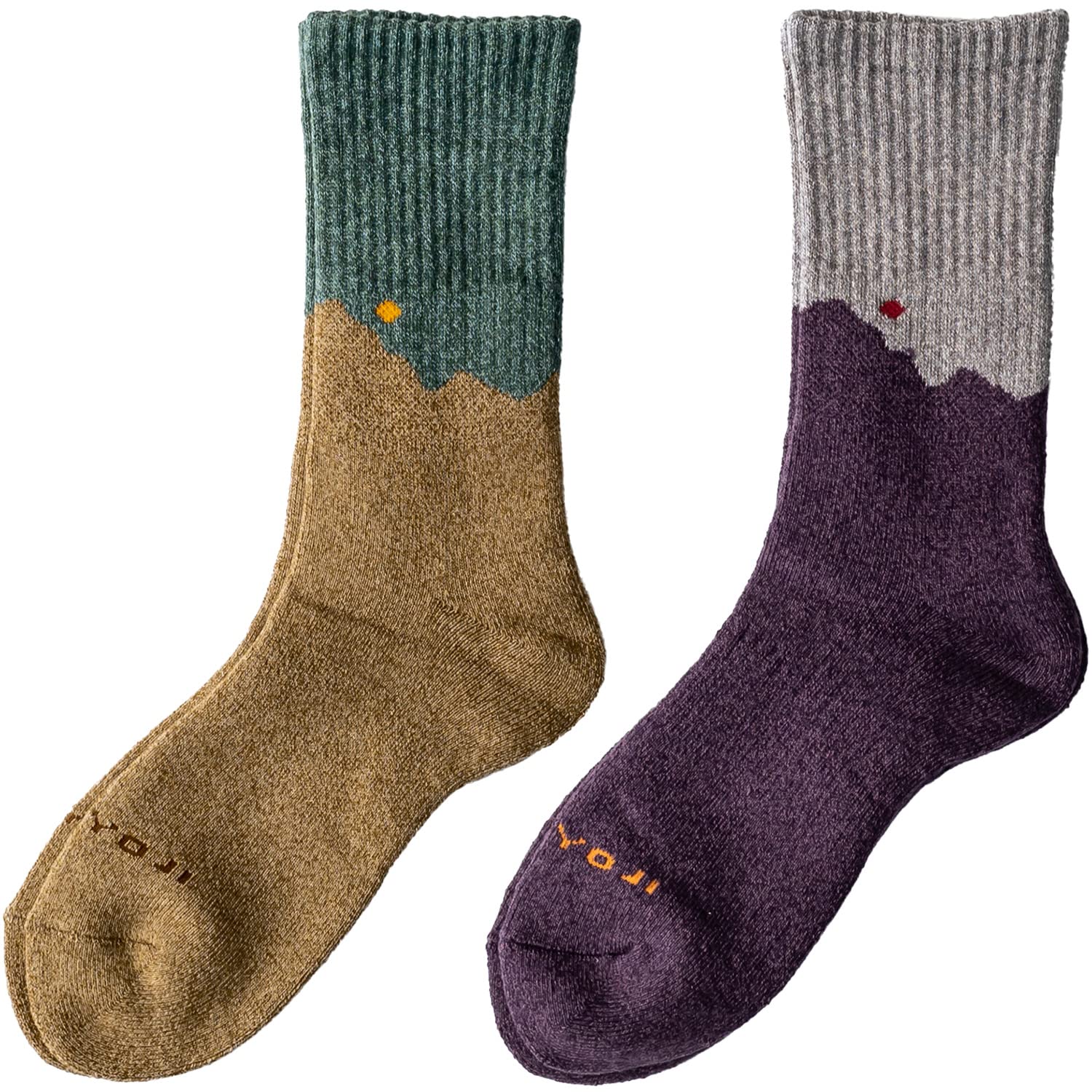 

Носки Chiyoji Takagoiyama для треккинга, размеры: светло-коричневый, темный, сделано в Японии, мужские носки, набор из 2 пар, 25-27 см, и фиолетовый,