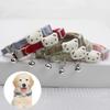 Lovely Pet Collar Adjustable Cartoon Style Soft Pet Necklace with Bell Adjustable Small Dog Cat Collar Pet Supplies