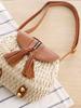 Women's Crossbody Paper Rope Woven Bag - Beach Vacation Style Shoulder Bag