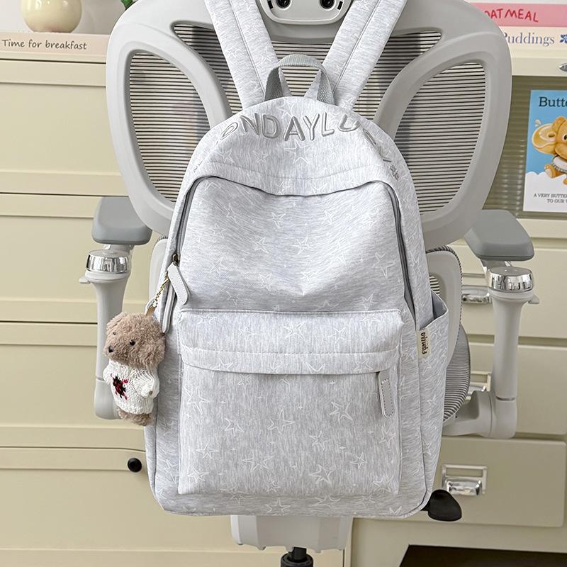 Schoolbag New Japanese Star Printed Backpack Female Student School Bag Lightweight Large Capacity Cute Plush Bear Backpack