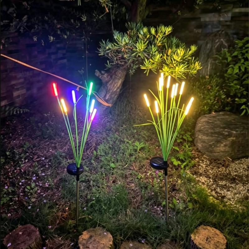 LED Solar Reed Garden Lights Outdoor Waterproof Swaying Decorative Lamp Outside Landscape Lighting For Patio Yard Pathway
