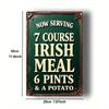 Vintage Irish Pub Metal Wall Sign 8x12 Inch Rustic Golden Lettering Home Bar Kitchen Decor