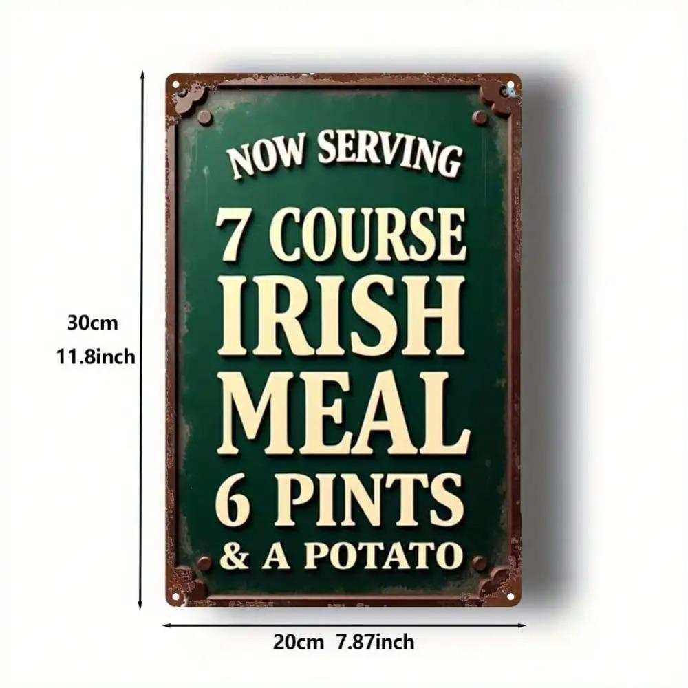 Vintage Irish Pub Metal Wall Sign 8x12 Inch Rustic Golden Lettering Home Bar Kitchen Decor