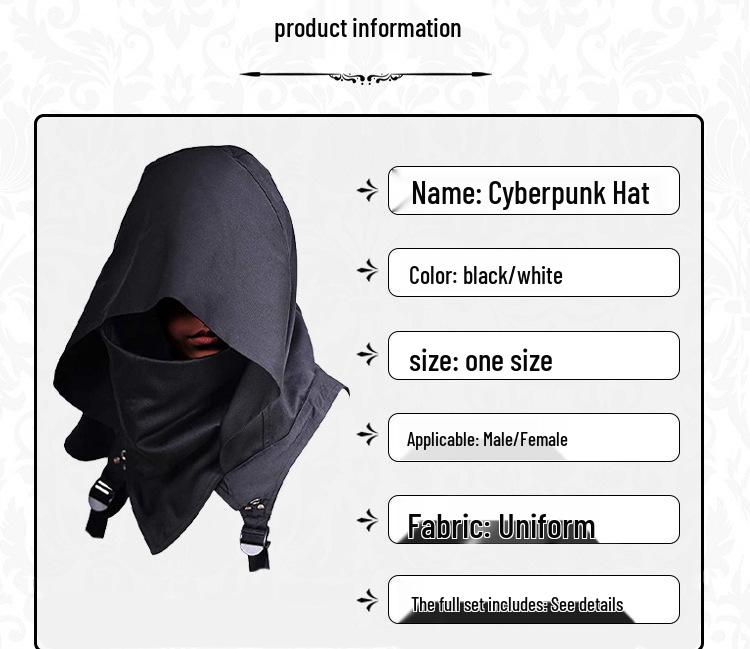 Cyberpunk Hooded Cloak for Halloween & Medieval Role-Play