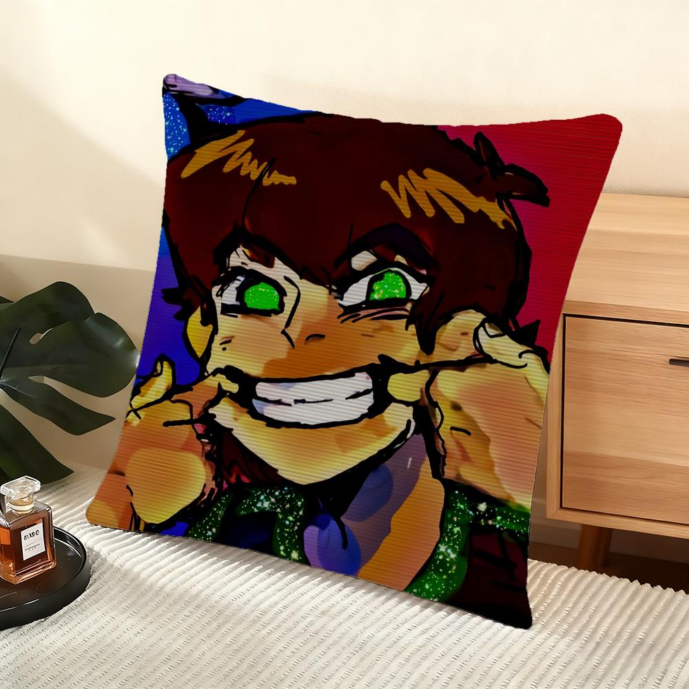 Cartoon BBen Cushion Cover Soft Short Plush Pillow Cover Smooth Cozy Texture Aesthetic Cushion Case Home Decor